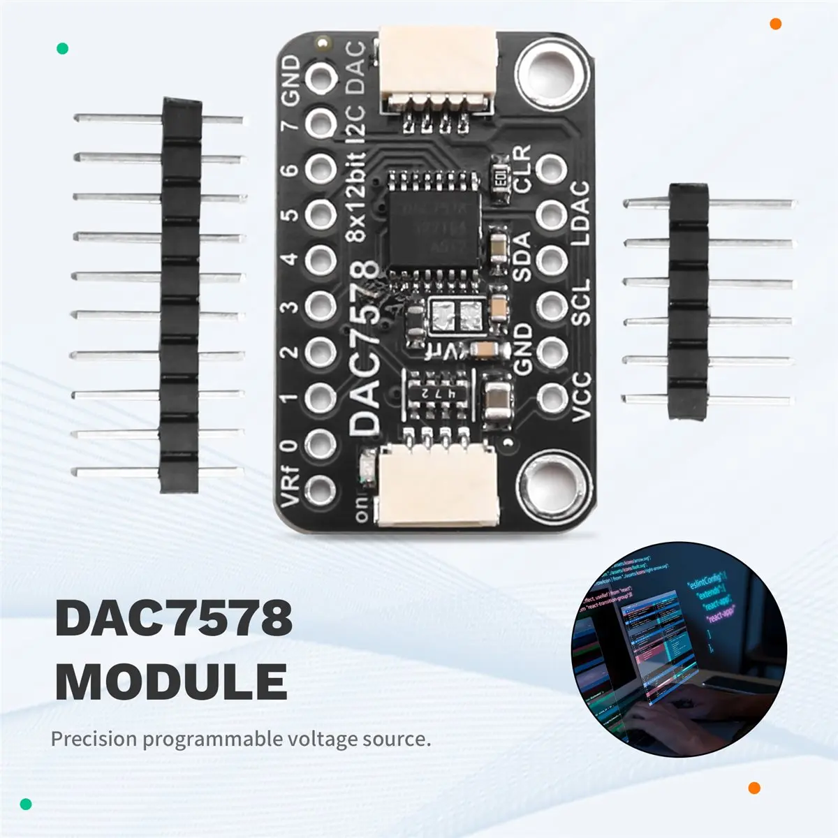 Фото (A65I) Модуль DAC7578 Breakout - 8-канальный 12-битный модуль STEMMA QT/Qwiic №1