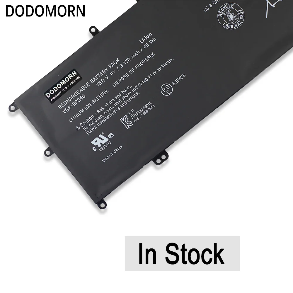 Аккумулятор DODOMORN для ноутбука Sony Vaio Flip 14A SVF14N SVF14NA1UL SVF 15A SVF15N17CXB SVF15N28PXB BPS40 15 в 48 Втч