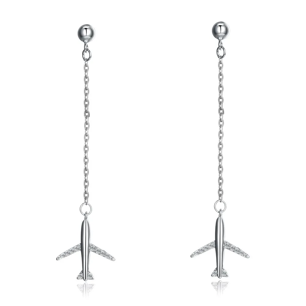 

Airplane Tassel Trend Women's Sterling Silver Earrings