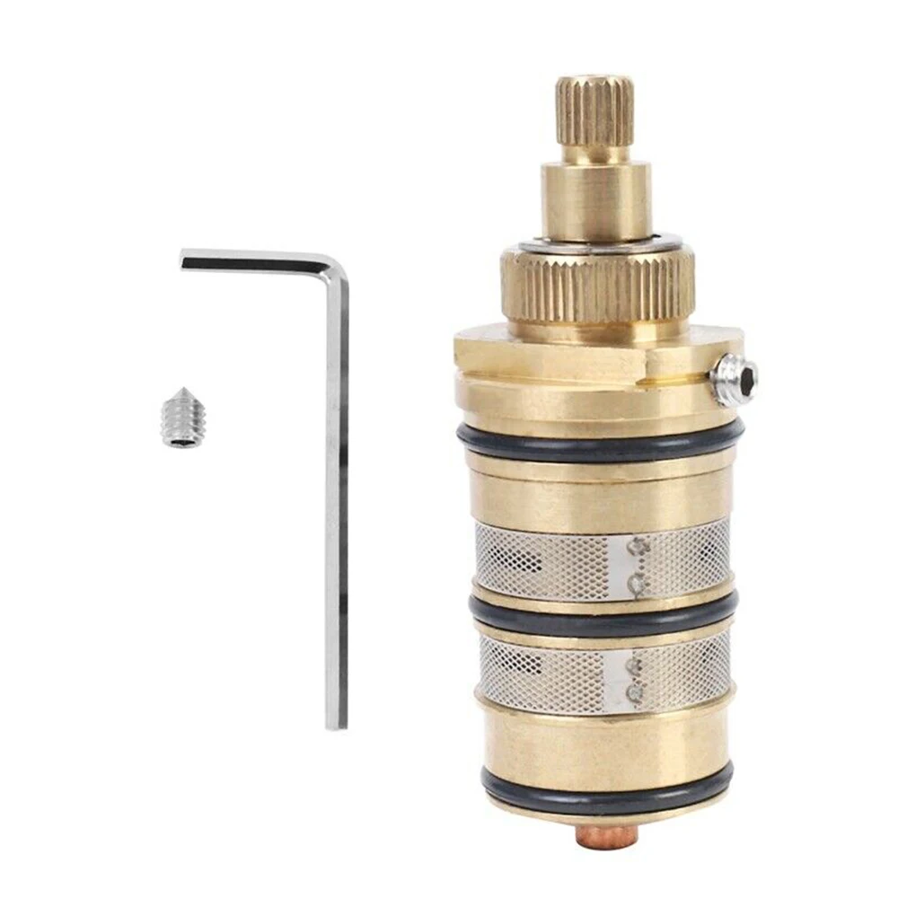 

1set Valve Cartridg 83mm Gold Metal Faucet Cartridges For Mixing Valve Mixer Showe Bath Shower Thermostatic Cartridge