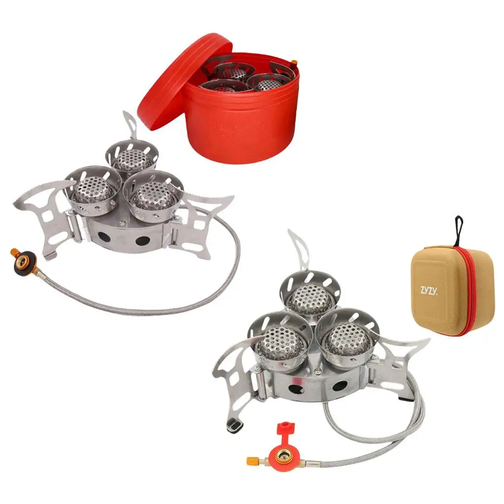 

Burner Stove 3 Furnaces Heads Folding type gear Hiking Equipment Heavy Duty for Outdoor Backpack