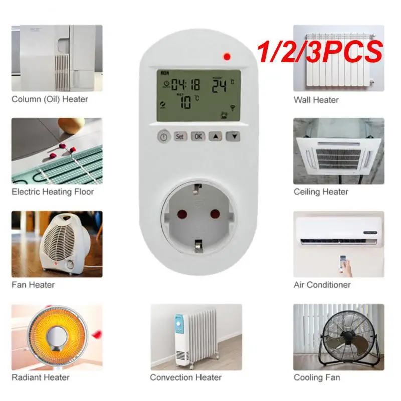 

1/2/3PCS Tuya WiFi Programmable Smart Plug EU WIFI Thermostat Electric Floor Heating 16A Support Voice Control Amazon Alexa