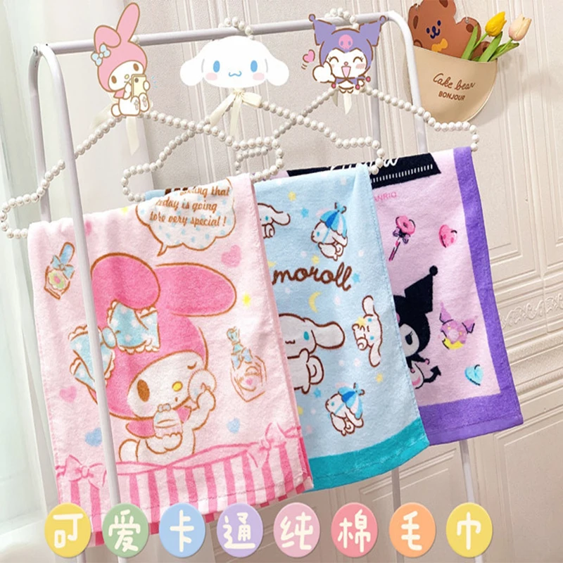

Sanrio HelloKitty Mymelody Kuromi Cinnamoroll LittleTwinStars Хлопковое полотенце для лица с принтом для взрослых и детей Впитывающее пот полотенце