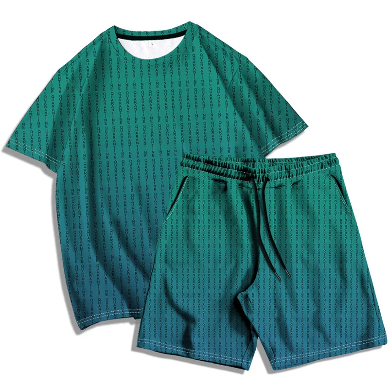 China Panda Cartoon 3D Printed T-shirt Shorts Suit Summer Men Sports Suit 2-piece Set Casual Beach Holiday Wear Men's Sportswear