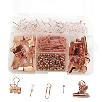 push pins binder clips paper clips map tacks sets 5 styles 500 pcs rose gold pack for office school and home supplies