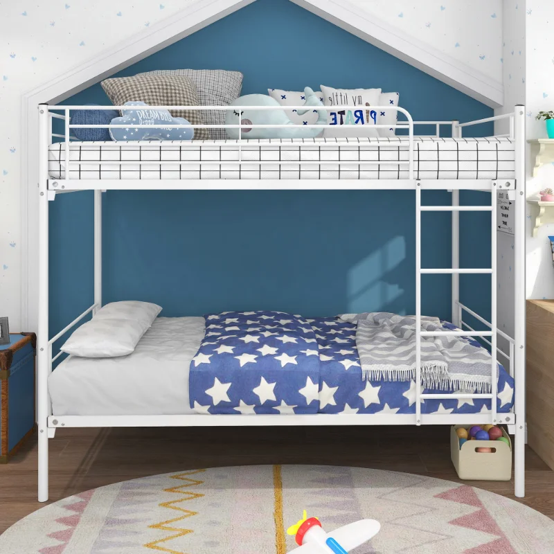 And Ladder\  Space-saving Design White Metal [us Stock]