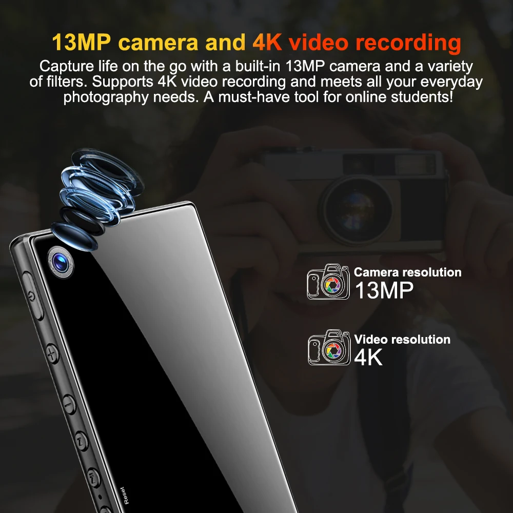 Фото MP3-плеер Famue BF85 с Wi-Fi, 4,3-дюймовым экраном, Android 13, встроенным Play Store, 4 ГБ оперативной памяти, поддержкой Spotify, Deezer и Amazon Music. №4