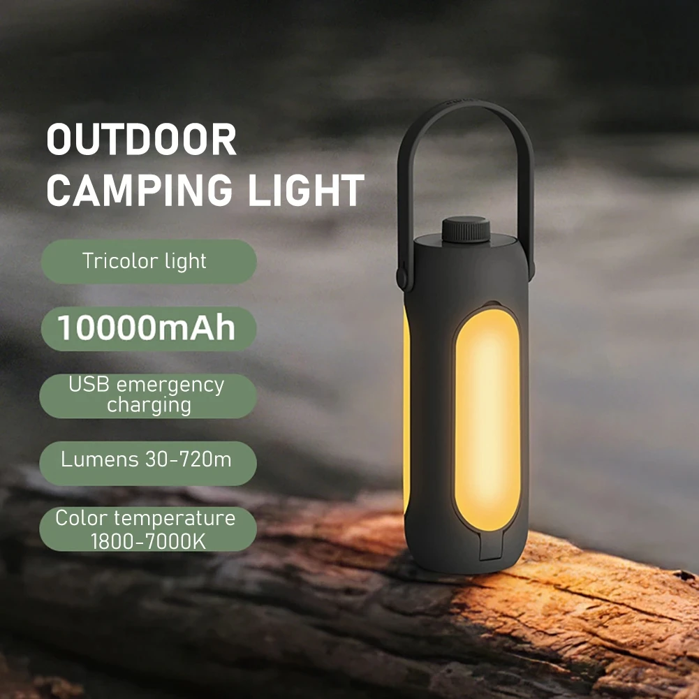 

LED Atmosphere Camping Lantern Type-C USB Charging Folding Night Lamp Stepless Dimming IPX4 Waterproof for Outdoor Garden Home