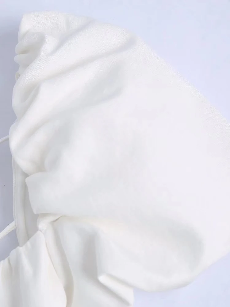 Женское пикантное платье с открытой спиной на шнуровке пышными рукавами женские