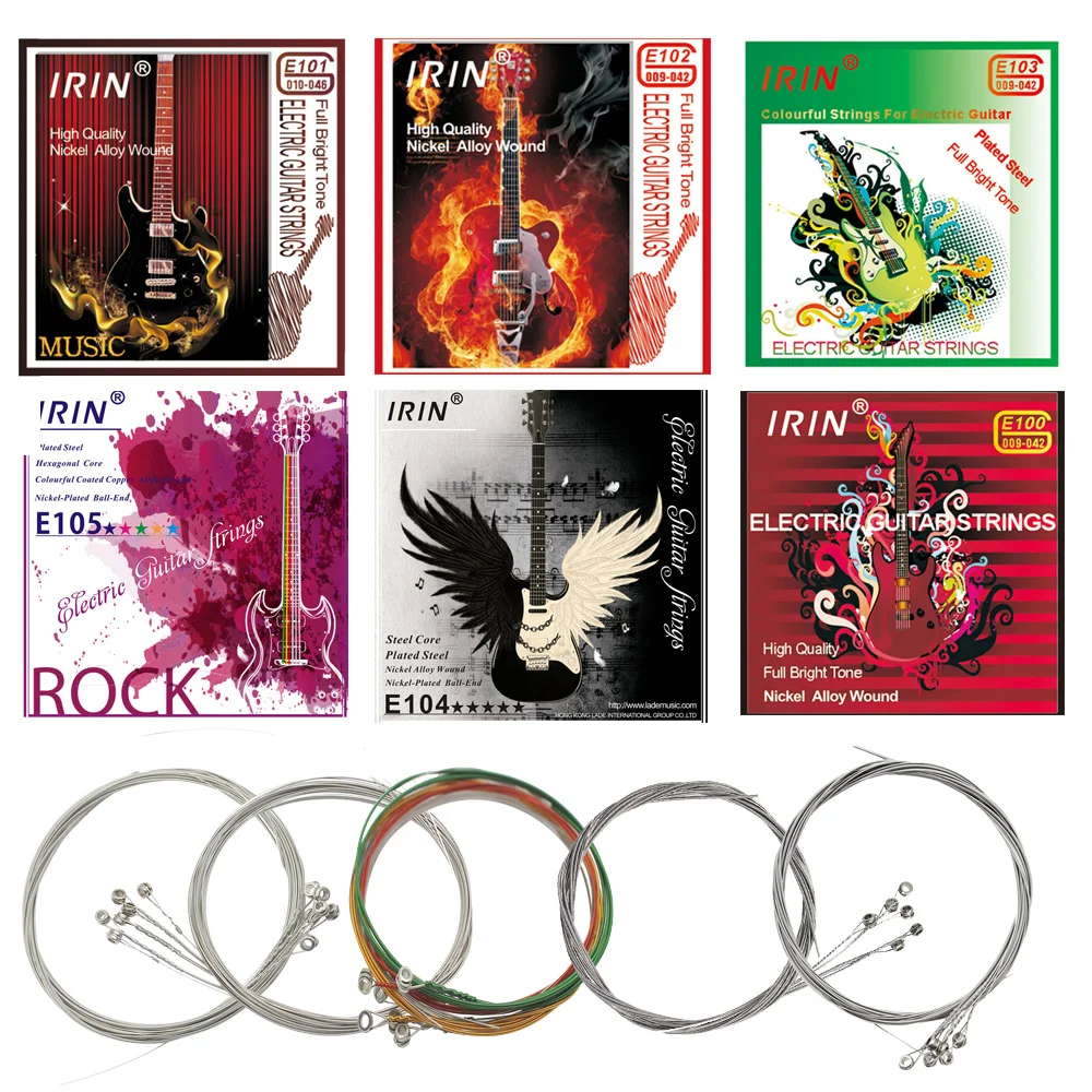 Струны для электрогитары IRIN Play Real Heavy Metal Rock E100 E101 E102 E103 E104 E105