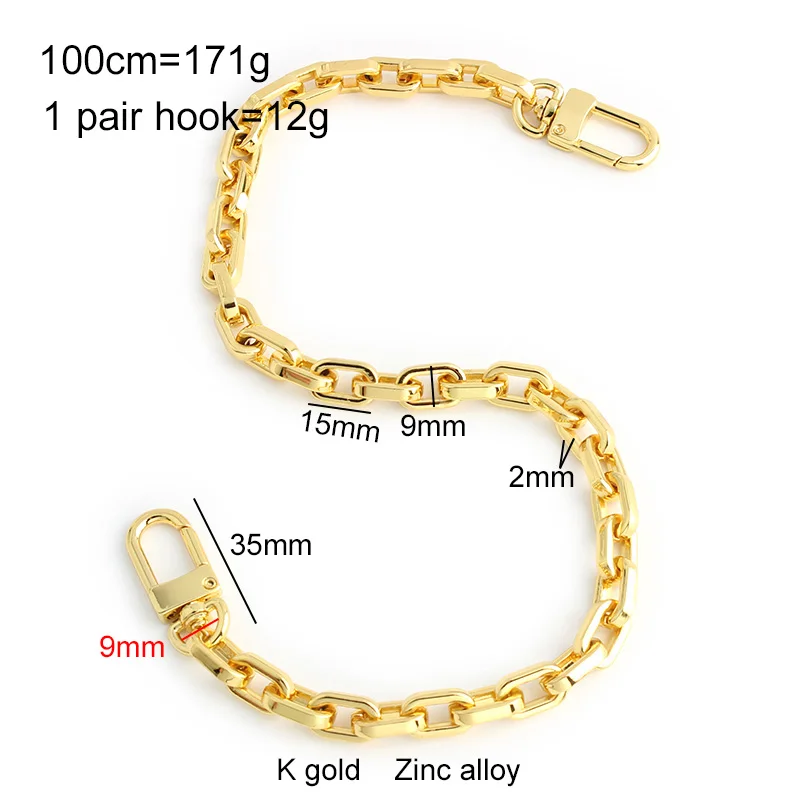 29/60/99/120cm Detachable Chain For Bags Replacement DIY Purse Chain Shoulder Belt Bag Strap Cluth Handbag Handle Metal Chains
