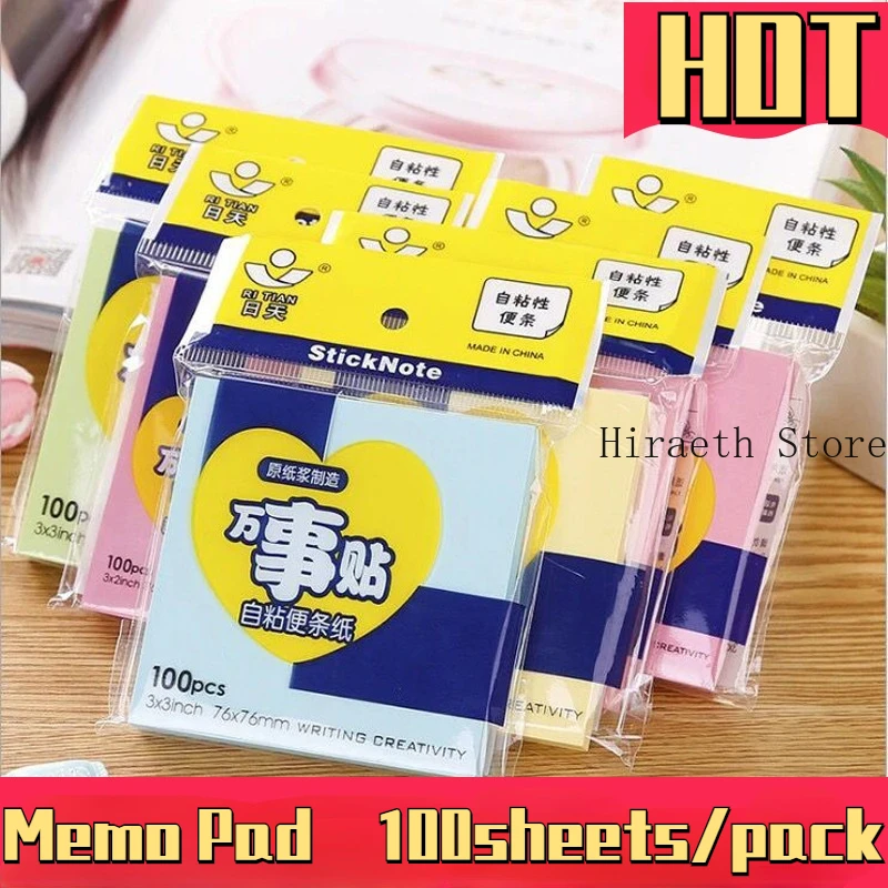 

Memo Pad 100 Sheets/pack Kawaii Vintage Cute Blue Sticky Notes Bullet Journal Scrapbooking DIY Diary Planner Office Accessories