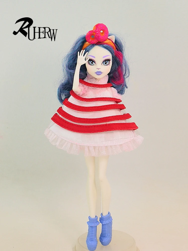 Фото Новое качественное кукольное платье для куклы Monster High, мягкая повседневная одежда, одежда ручной работы, комплект кукольной одежды, игрушки для девочек, игровой домик №5