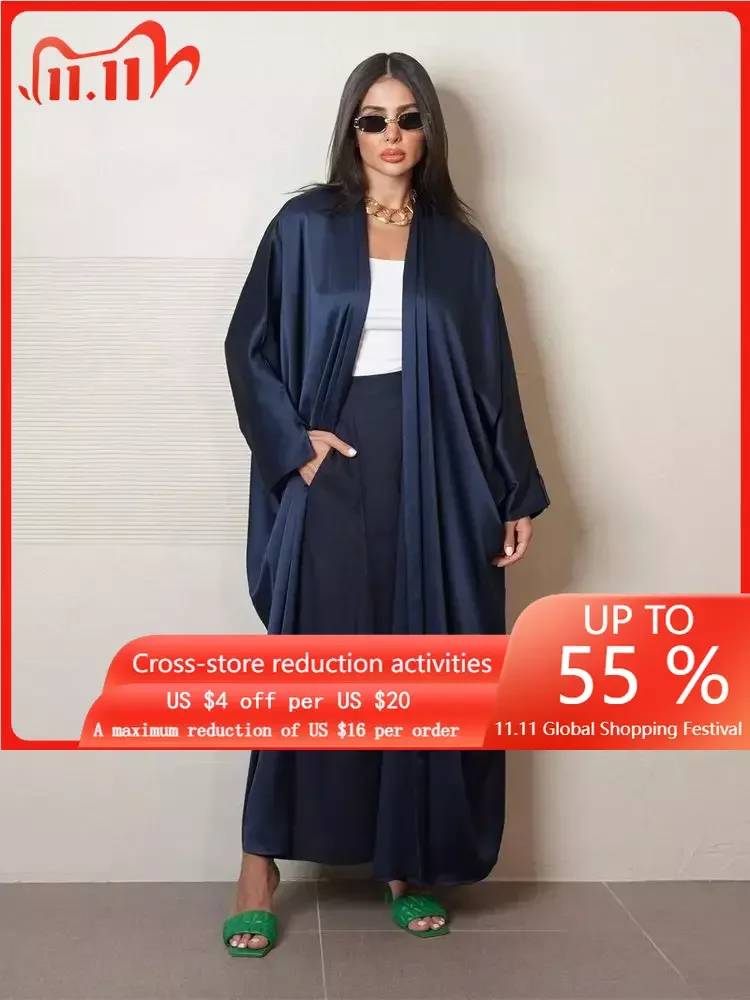 

Ramadan Modest Open Muslim Kimono Abaya Dubai Turkey Islam Arabic Jalabiya For Women Clothing Robe Longue Femme Musulmane Kaftan