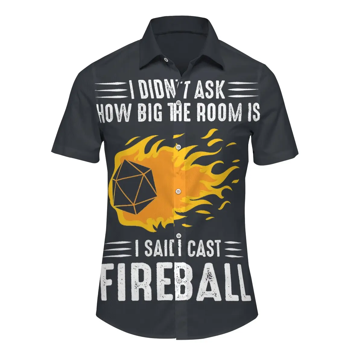 Игра DnD 3D Рубашка I Cast Fireball волшебник DM подарок TTRPG элегантные рубашки мужская