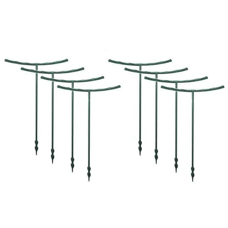 

8PCS Plant Support Plant Stakes Half Round Plant Support Ring Plastic Plant Cage Holder Flower Pot Climbing Frame