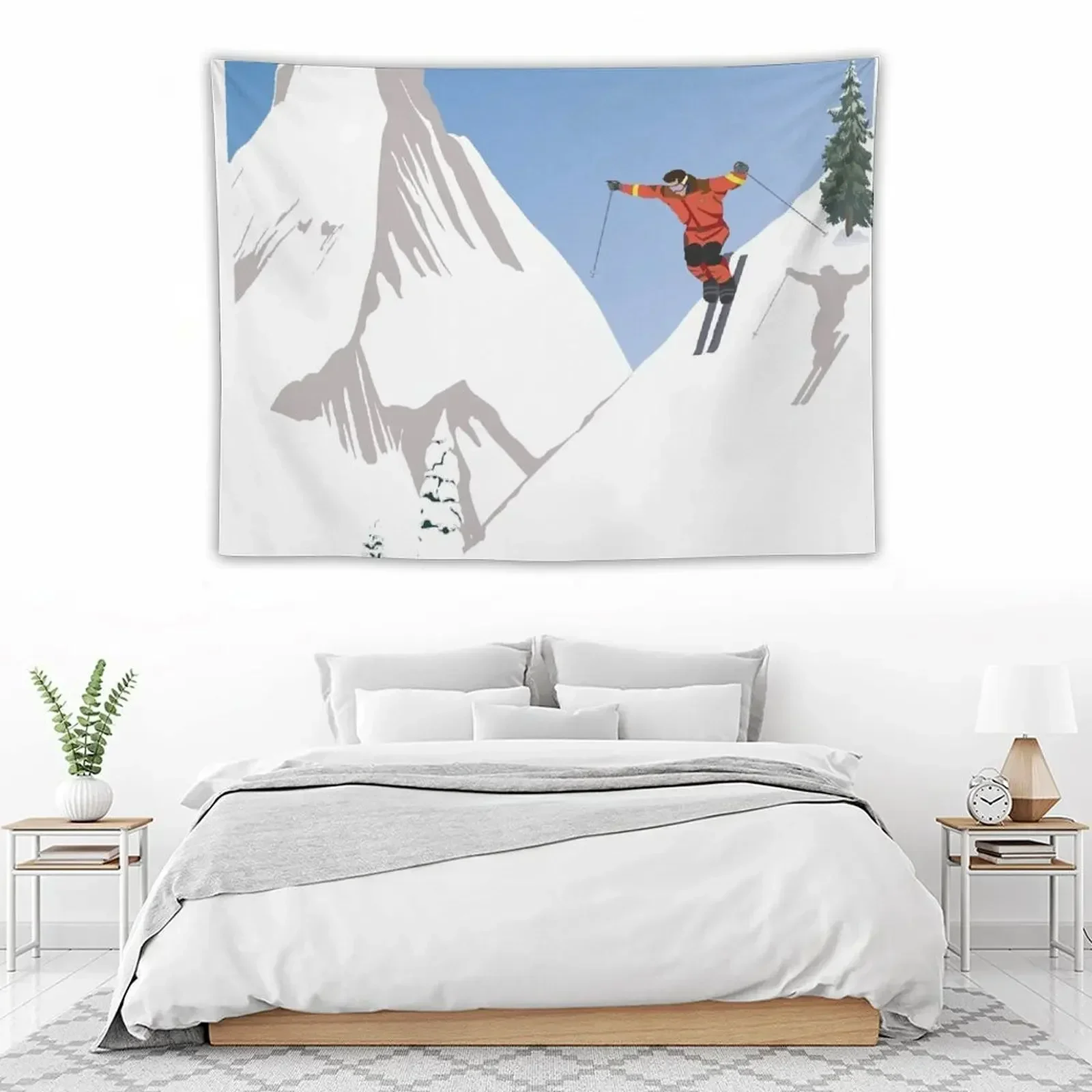 Zermatt Valais Швейцария плакат &quotлыжи&quot гобелен для украшения дома комнатный Декор