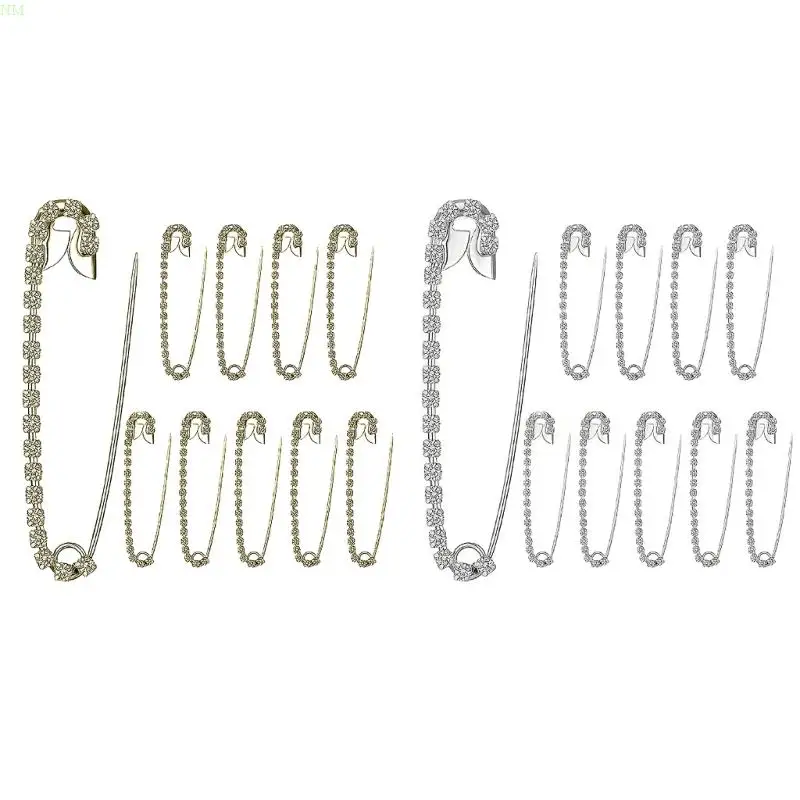 Набор из 10 блестящих булавок со стразами декоративная застежка для женской