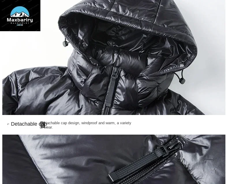 Роскошный мужской пуховик с подкладкой ветрозащитная теплая парка капюшоном и