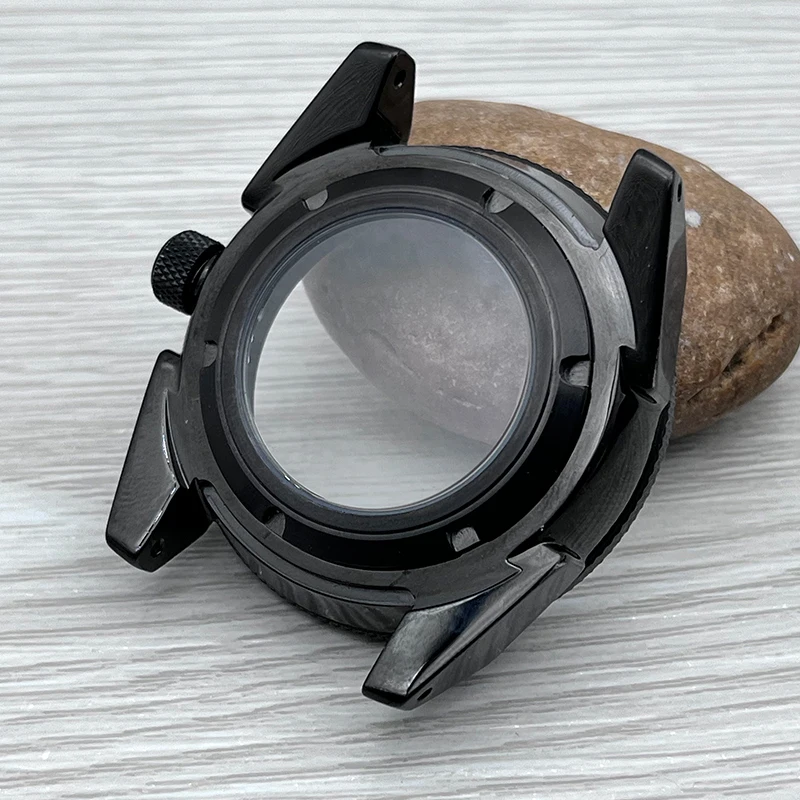 Mod 43mm PVD Black Samurai Watch Cases Fits Seiko SRPF King Samurai Series Watch NH36 NH35 Movements Case Repair Replace