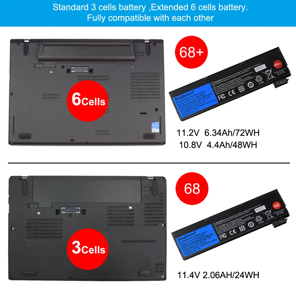 KingSener Laptop Battery for Lenovo Thinkpad X270 X260 X240 X240S X250 T450 T470P T440S K2450 W550S 45N1136 45N1738 68+ images - 6