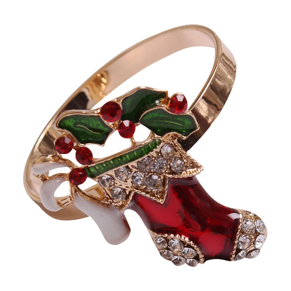 

Napkin Rings Christmas Buckle Holderring Serviette Wedding Table Decoration Towel Tree Year New Holders Delicate Thanksgiving