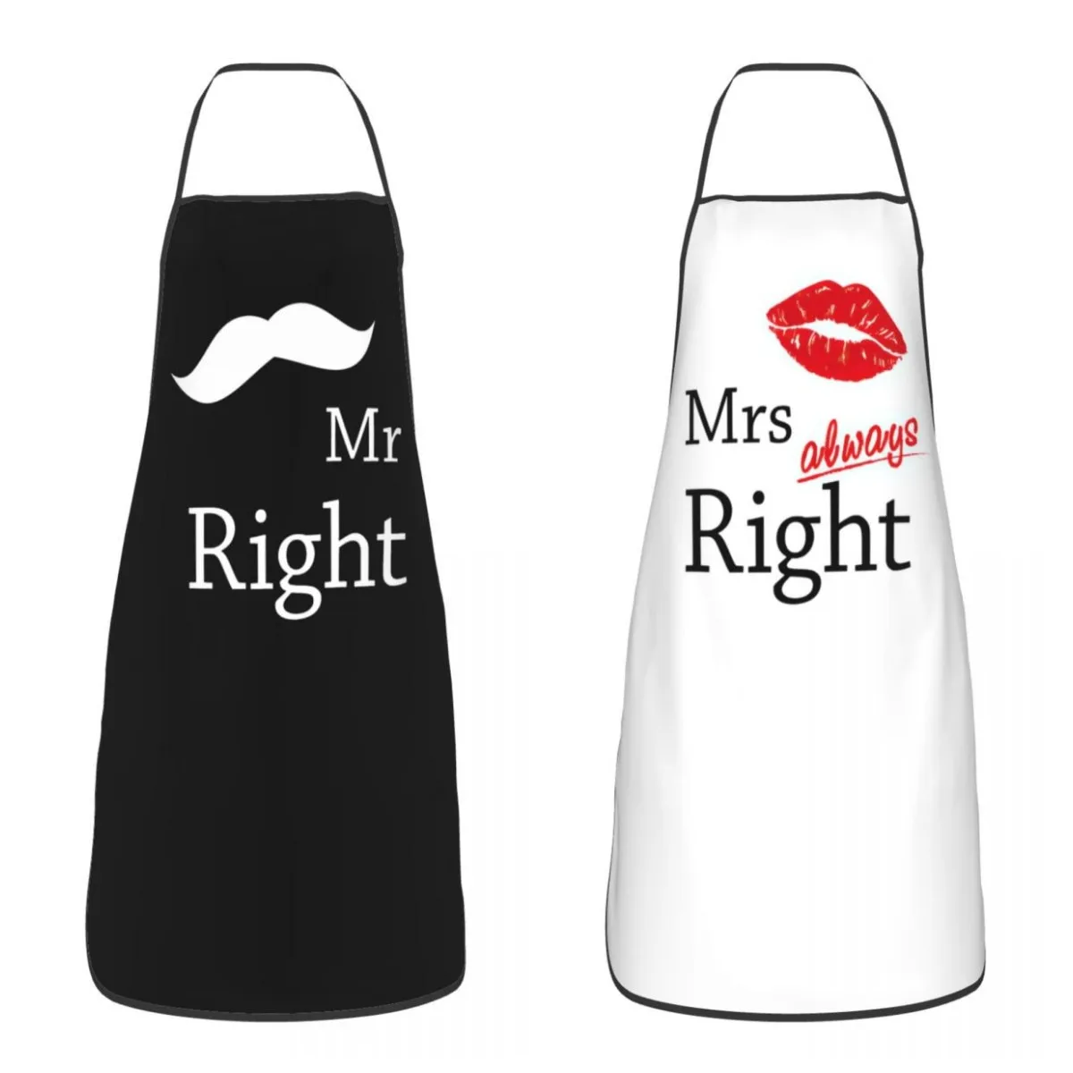

Mr & Mrs Couples Funny Apron for Men Women Adult Unisex Kitchen Chef Bib Tablier Cuisine Cooking Baking Gardening