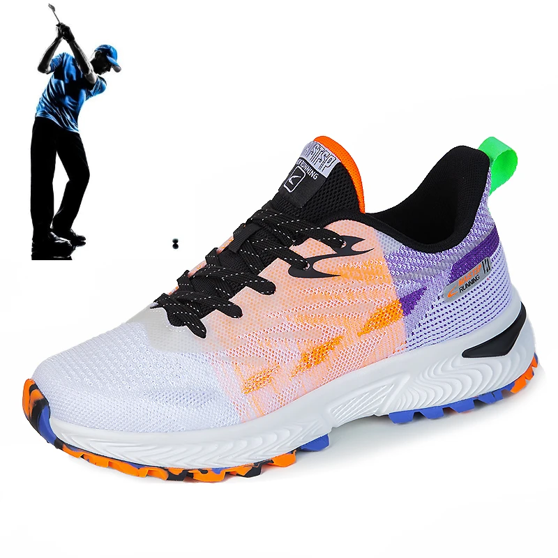 2022 Golf Shoes Summer Mesh Breathable Golf Training Sneakers Men's Fashion Sneakers Youth Fitness Golf Walking Sneakers