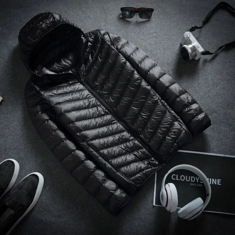 Winter Ultra Lightweight Down Jacket Men's Fashion Short Hooded Men Jacket Down Cotton Warm Clothing Coat Winter Jackets2023 New