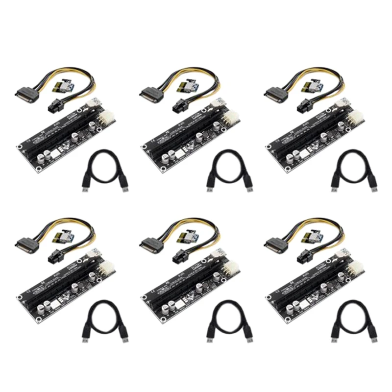 

PCIE Riser Card PCIE Extension Cable X1 to X16 Adapter Card External Graphics Card Expansion Card 6Pin Interface