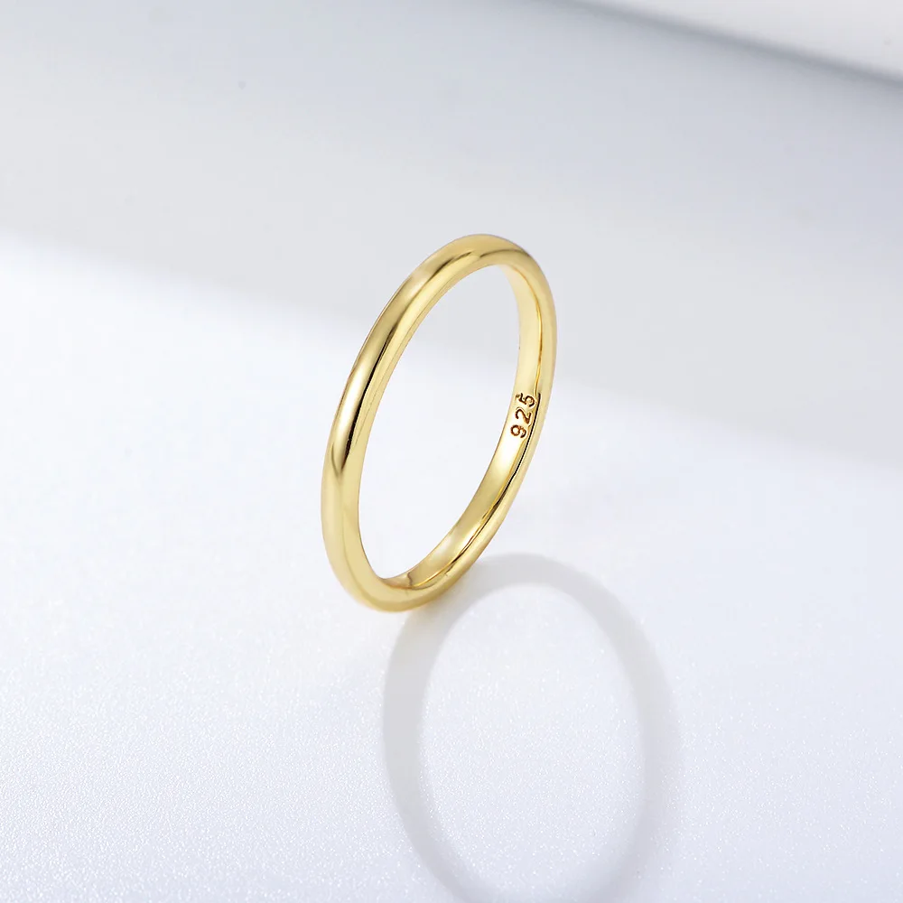 

Simple Tiny14K Gold plated Rings For Women Full Round Minimalist Thin Dainty Stacking Ring Fashion Jewelry 2023 Items