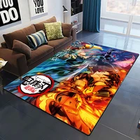 demon slayer fashion 3d art print floor mat living room carpet anime role for adult large rug indoor area soft flannel play mat