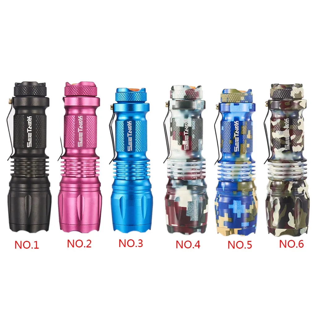 

Mini Flashlight Handheld LED Light Outdoor Camping Hiking Portable Zoom Torch Aluminum Alloy Case