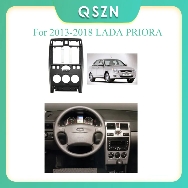 

9-дюймовая Автомобильная радиопанель Fascia для Lada Priora 2013-2018, комплект для приборной панели, устанавливаемая, Facia консоль, адаптер, 9-дюймовая накладка