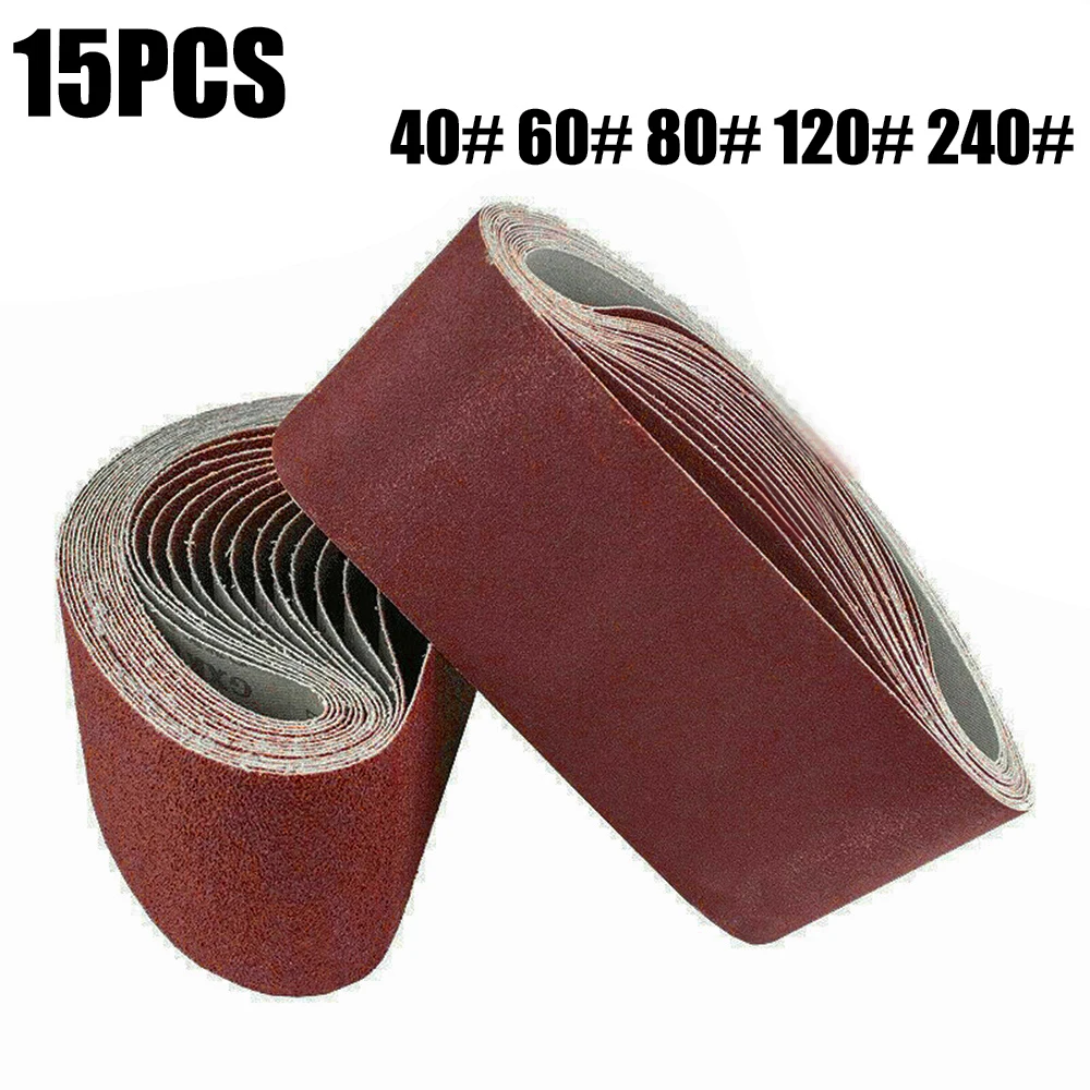 15pcs Abrasive Grinder Sanding Belt Set Wood Metal Polishing Sander 40-240 Grit