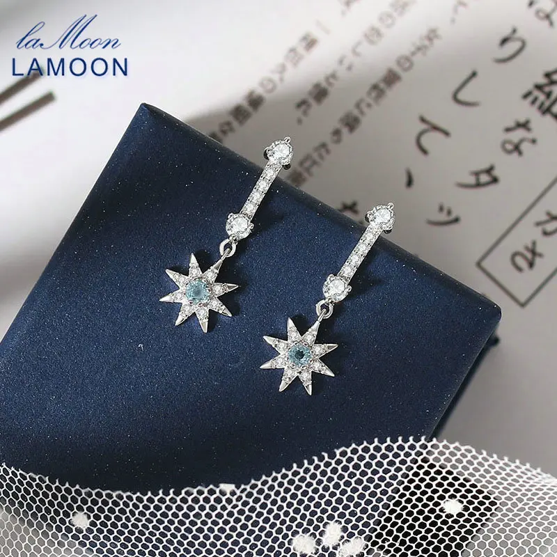 

Женские серьги-подвески с натуральным топазом, из серебра 925 пробы