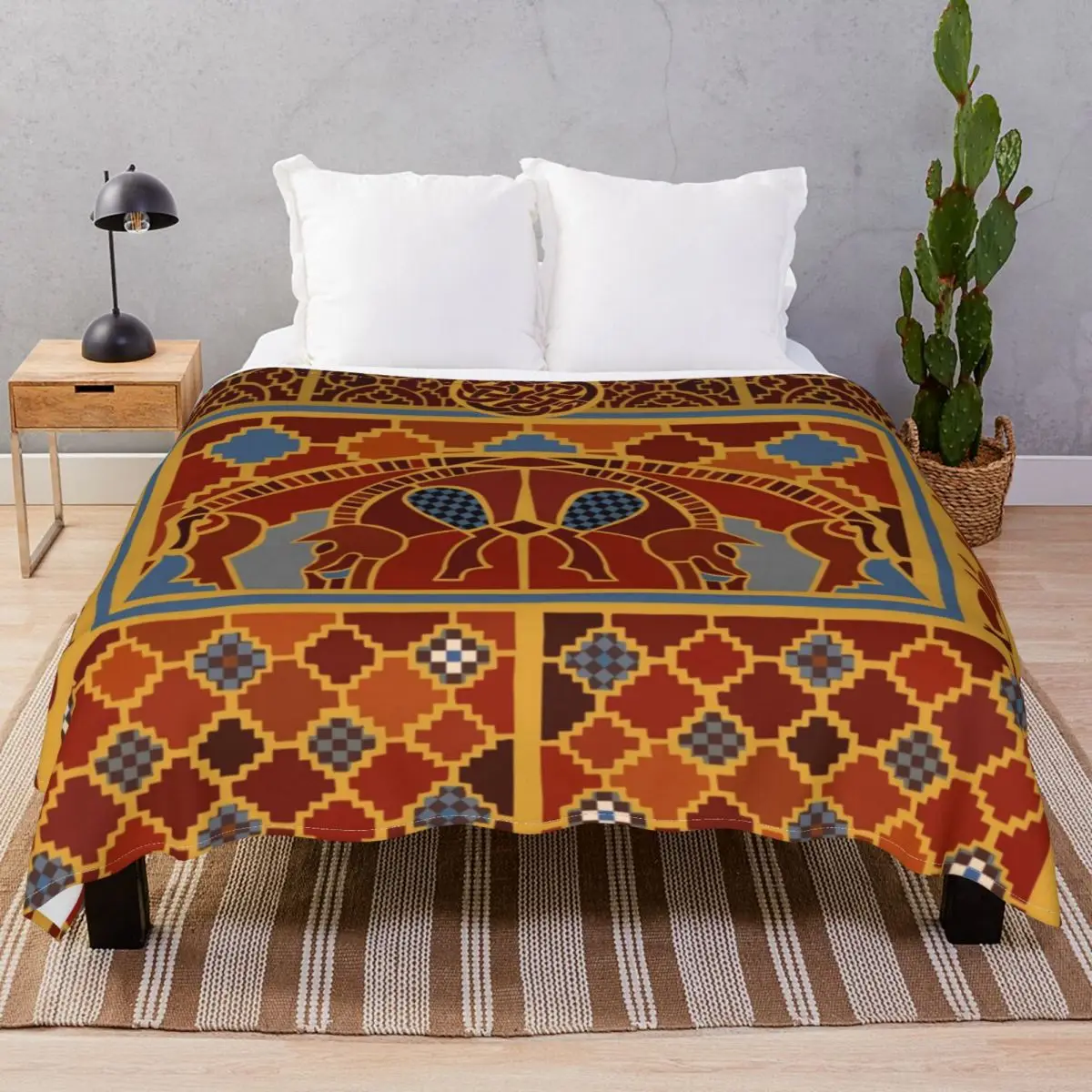 Imagining Sutton Hoo The Boars Blanket Fleece Textile Decor Breathable Throw Blankets for Bedding Home Couch Camp Office