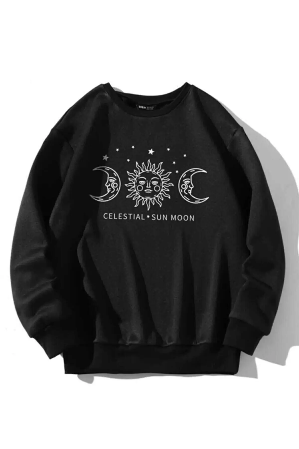 

Unisex Moon Printed Black Oversize Sweatshirt