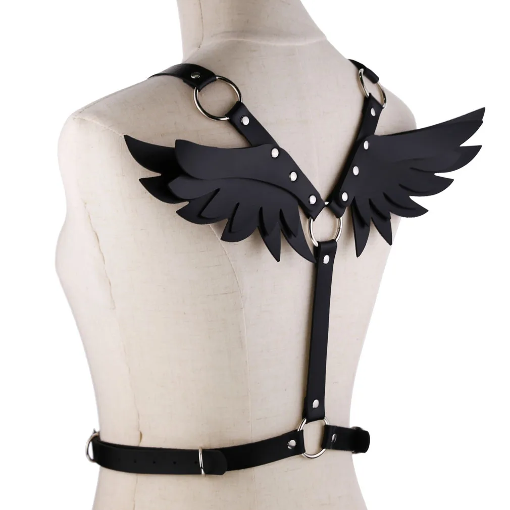 

Cosplay New Sexy Wings Leather Body Harness Woman Fashion Goth Punk Strap Festival Girls Lingerie Cosplay Jewelry