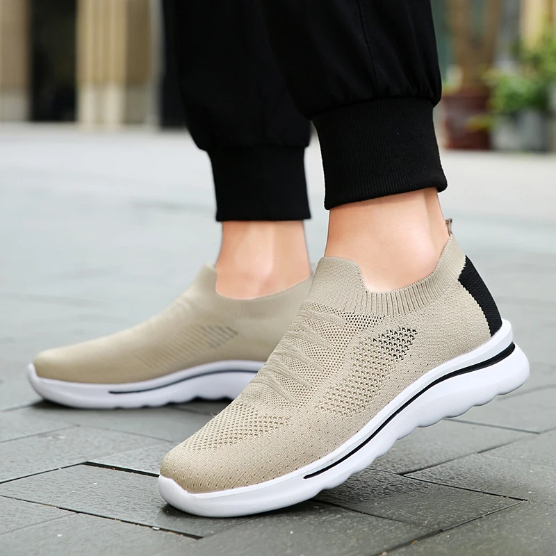 Туфли без шнуровки мужские лоферы дышащие уличные прогулочные туфли с