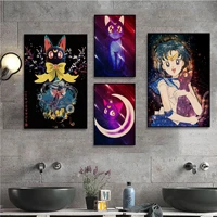 bandai sailor moon cat good quality prints and posters kraft paper vintage poster wall art painting study room wall decor