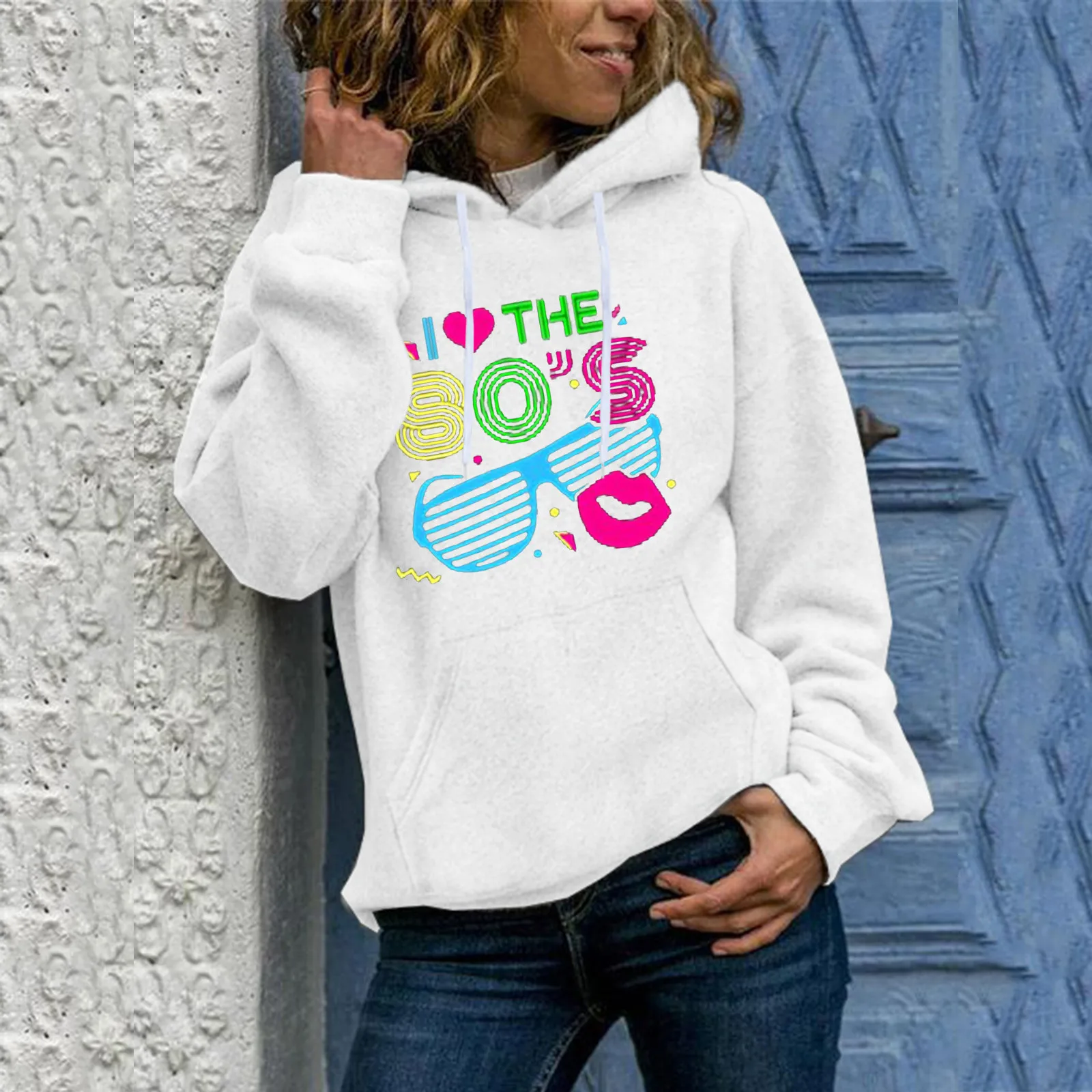 

Women Print Sweatshirt Hooded Long Sleeves Sweatshirt Letter Print Interesting Casual Pullover Top Cotton Sweatshirt Dress
