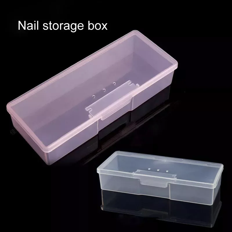 

1Pcs Display Boxes Organizer Boxes Buffer Grinding Files Plastic Transparent Nail Art Equipment Storage Box Nail Manicure Tools