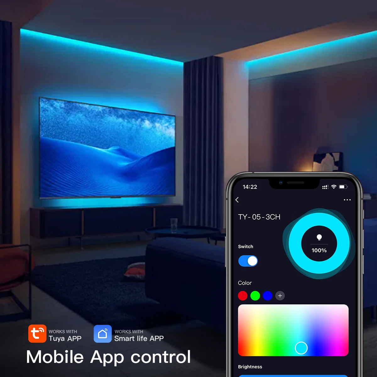 Светодиодный контроллер Tuya Smart Life с Wi-Fi /Bluetooth управление голосом через приложение