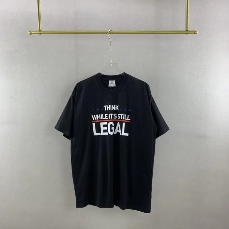 

22SS Vetements T Shirt Washed Letter Slogan Men Women EU Size 100% Cotton Streetwear Hip Hop Vetements Top Tees