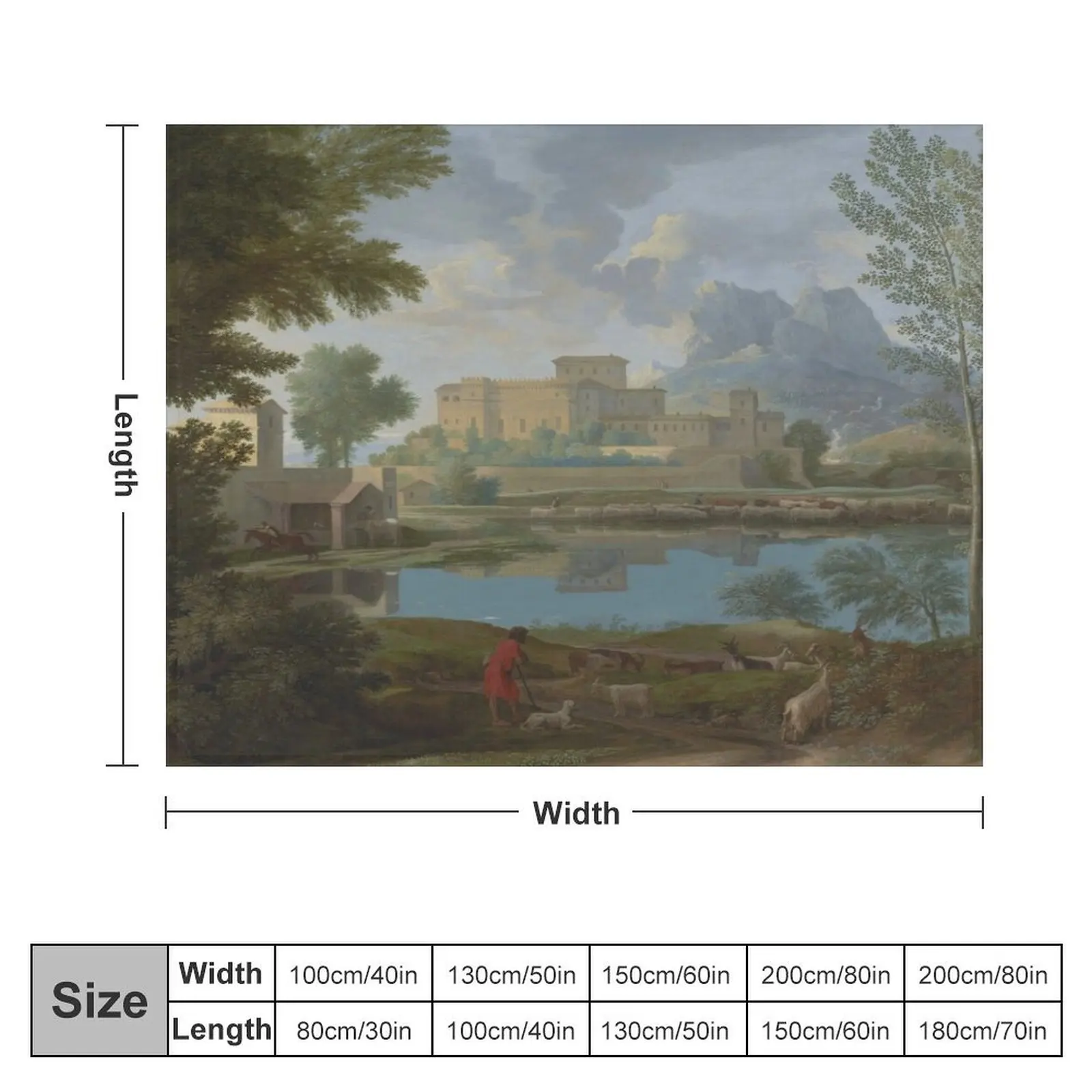 Ландшафт с спокойным (Un Tem[p]s calme et serein) -Николя пысне пледы Thins Роскошные брендовые