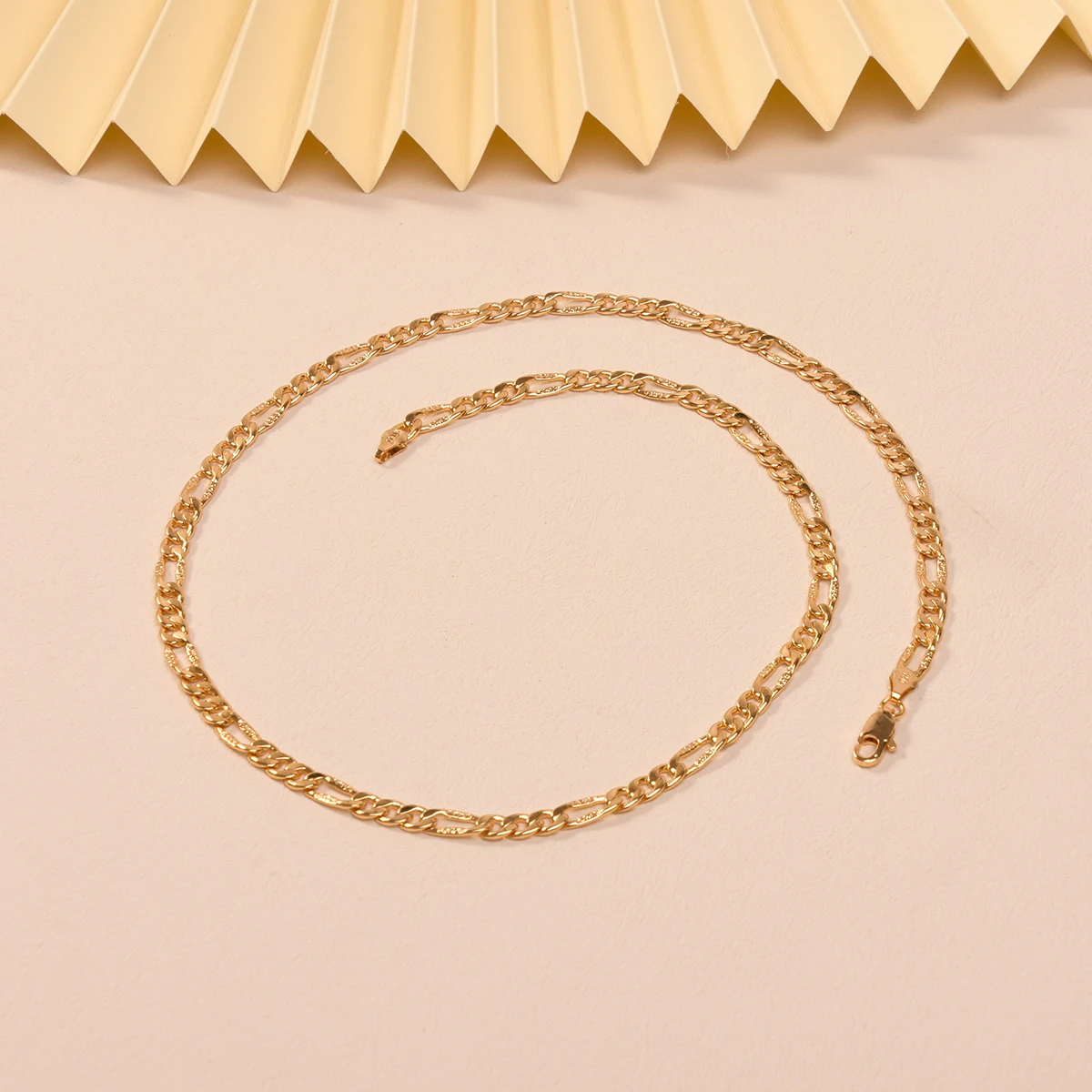 Латунное ювелирное ожерелье Figaro позолоченные модные ювелирные изделия цепочка