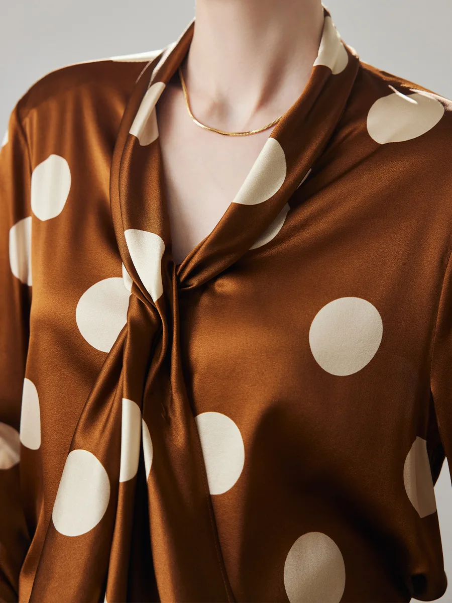 Элегантная рубашка BirdTree из 90% натурального шелка 6 А 19 мм Женский атласный