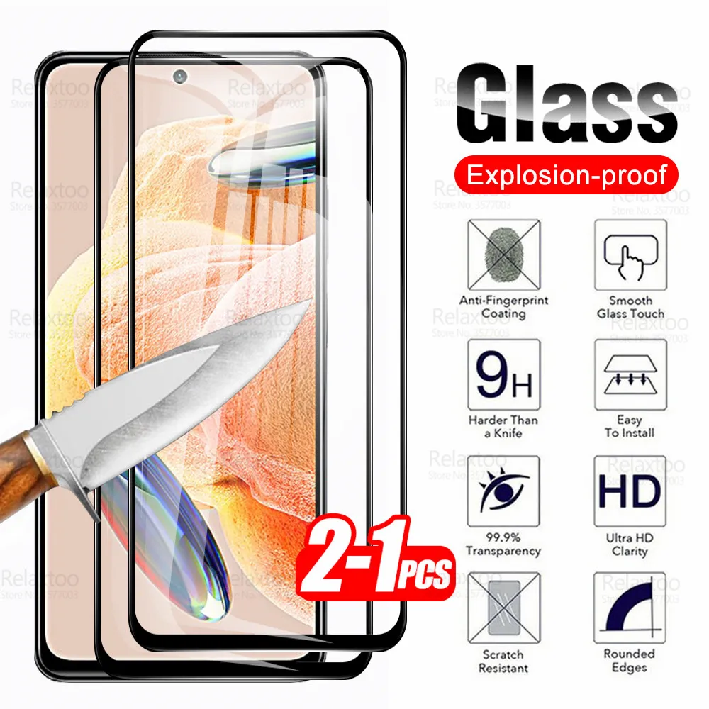 

1-2Pcs Full Cover Tempered Glass For Xiaomi Redmi Note 12 Pro 4G Screen Protector Redme Note12 12Pro 12S Armor Protective Film