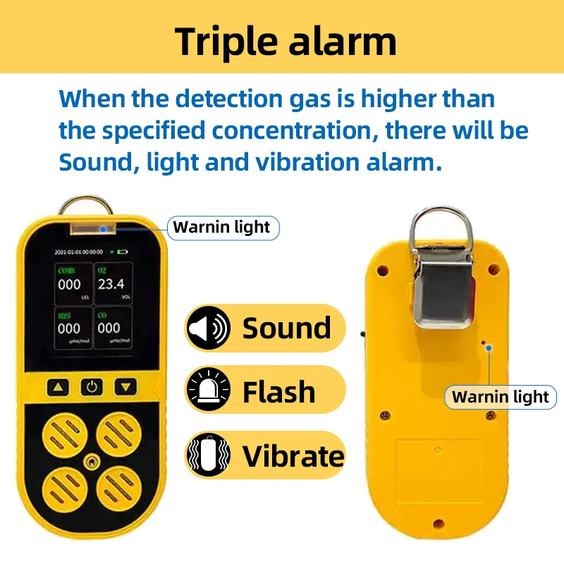 Портативный газовый тестер 4-в-1 — детектор фосфина сероводорода EX SO2 H2S O2